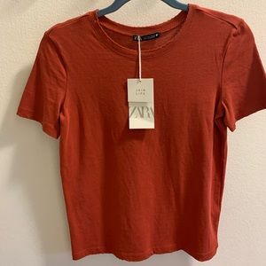 Zara Distressed Hem Join Life SS Tee